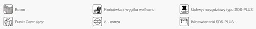 Zestaw wierteł do betonu cegły SDS-PLUS 4 sztuki MAKITA