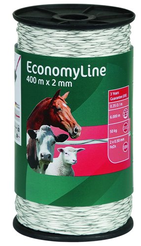 Plecionka do ogrodzenia elektrycznego 400 m biała