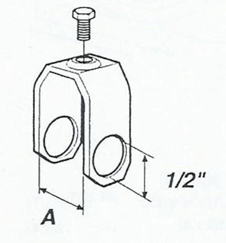 Uchwyt instalacyjny rur ocynk 1/2" x 1"