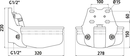 Poidło dla krów mlecznych E21, 5 l, stalowe
